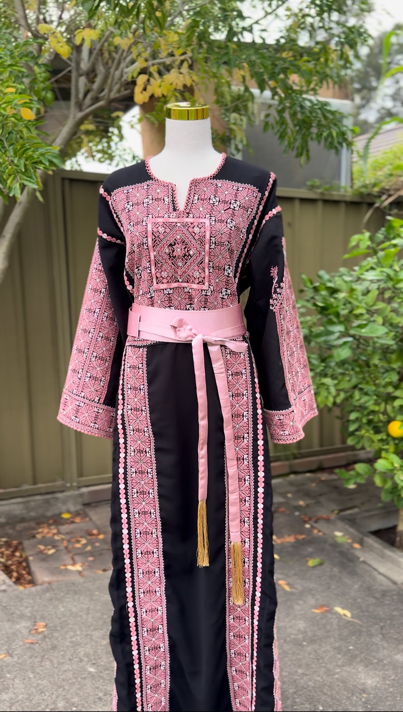 Ramallah Hand Embroidered Pink Thobe