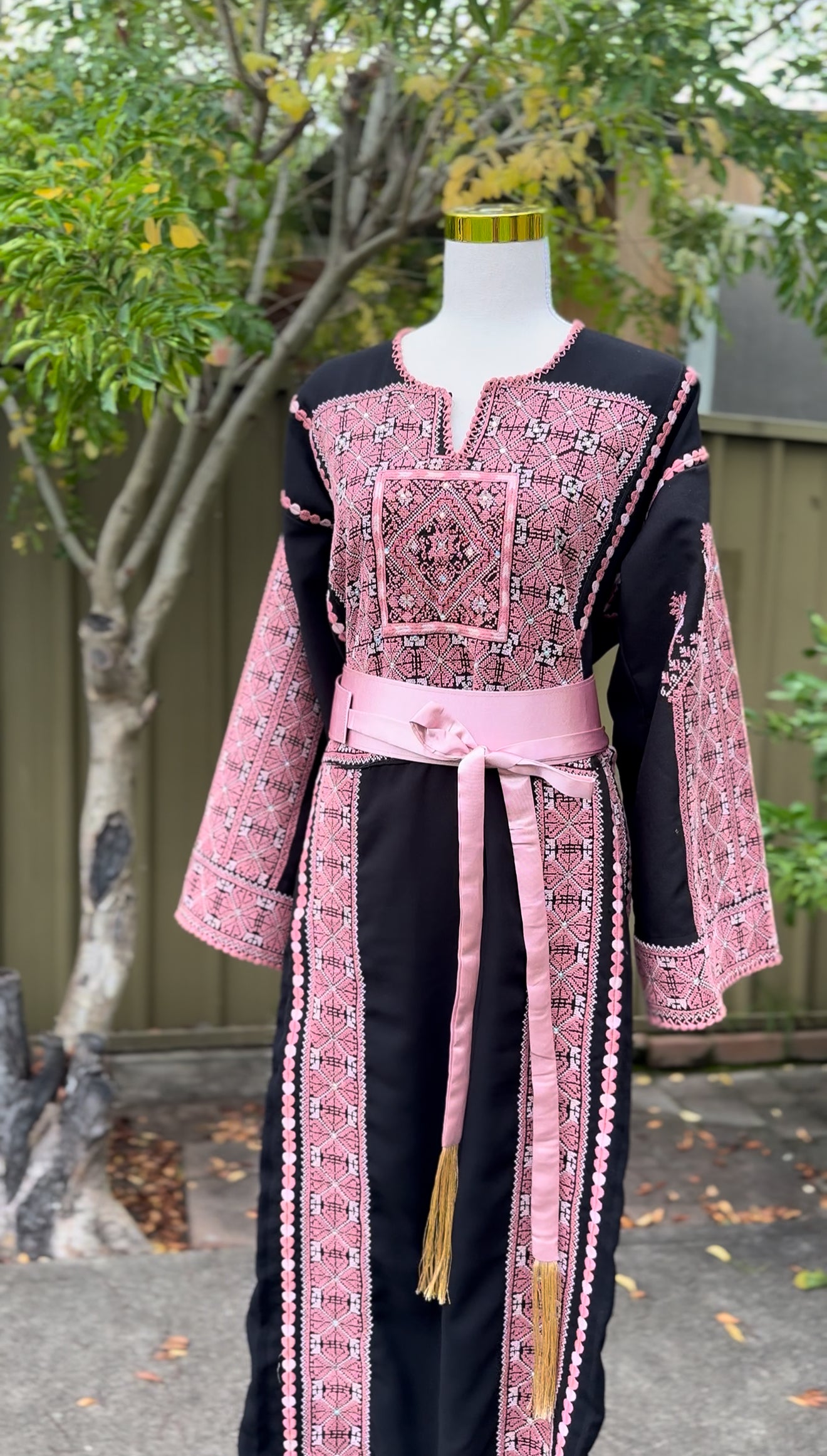 Ramallah Hand Embroidered Pink Thobe