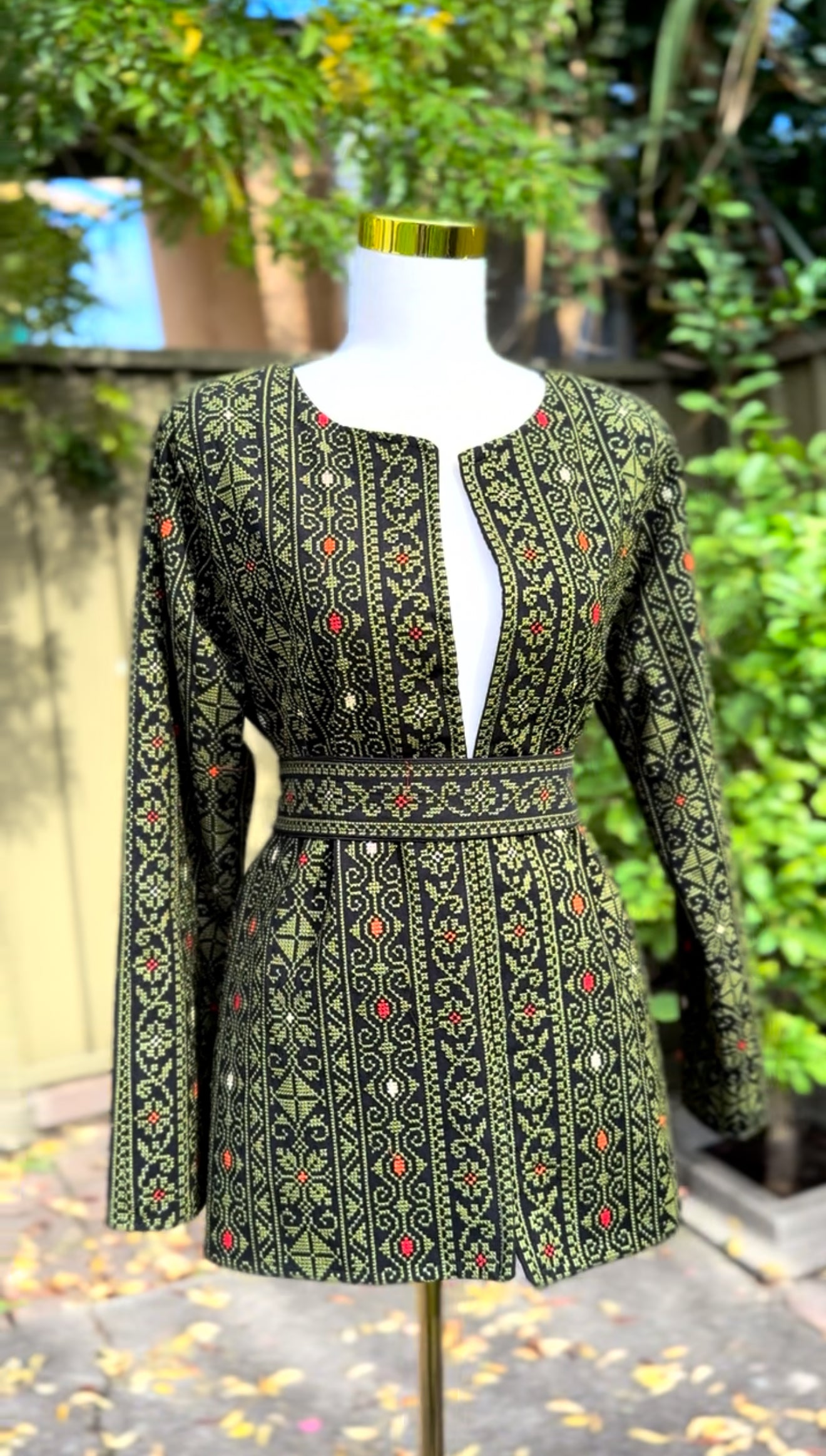 Green Tatreez Blazer