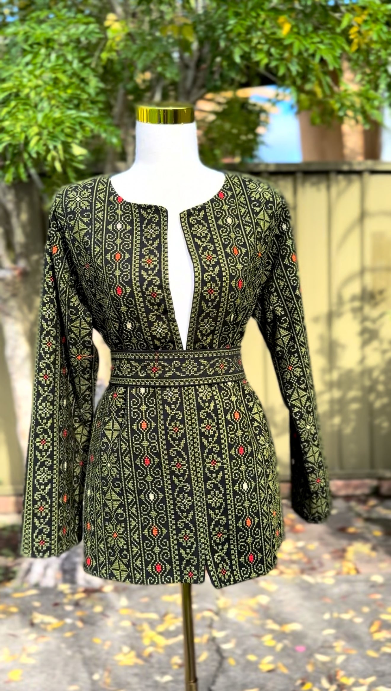 Green Tatreez Blazer