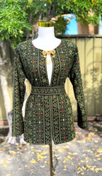 Green Tatreez Blazer