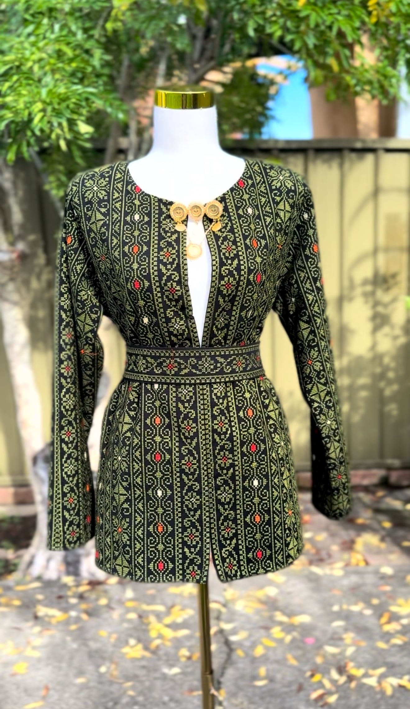 Green Tatreez Blazer