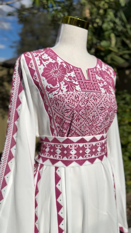 Pink and White Nazla Thobe