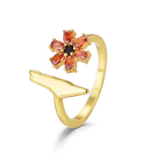 Palestine Map and Poppy Ring