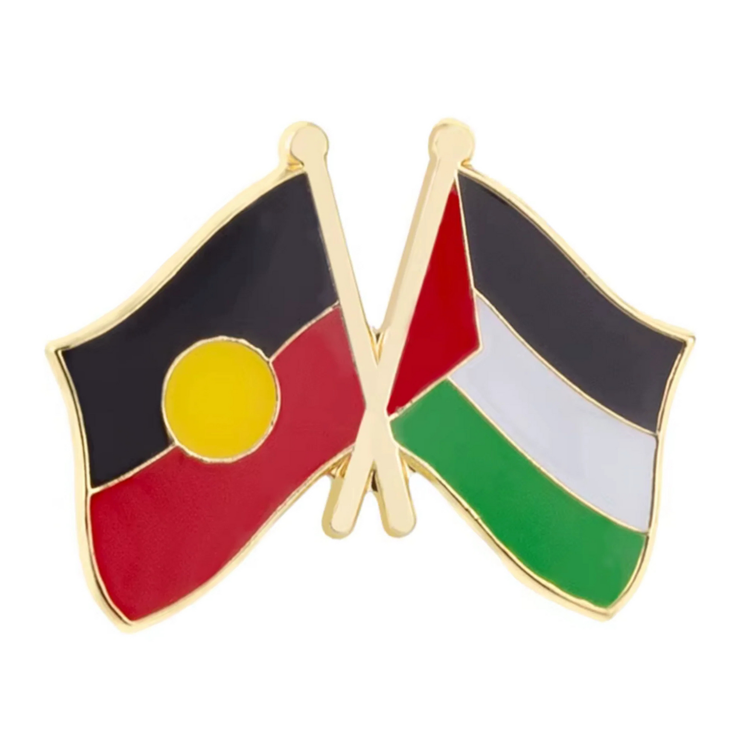 Palestine and Aboriginal Flag Pin
