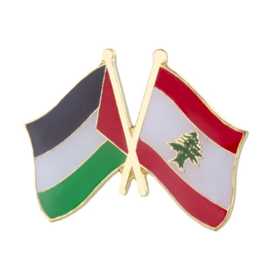 Lebanon and Palestine Flag Pin