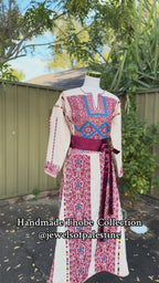 Ramallah Hand Embroidered Beige Thobe